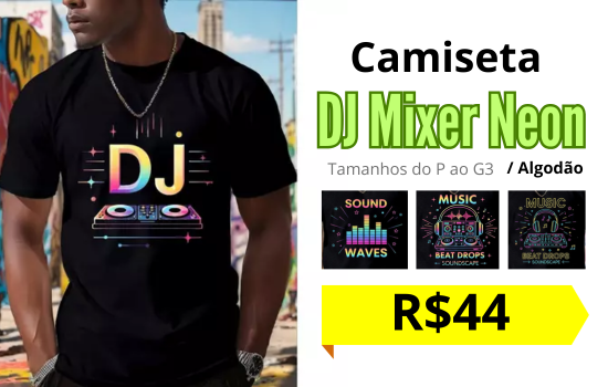 Camise DJ Neon Shopee